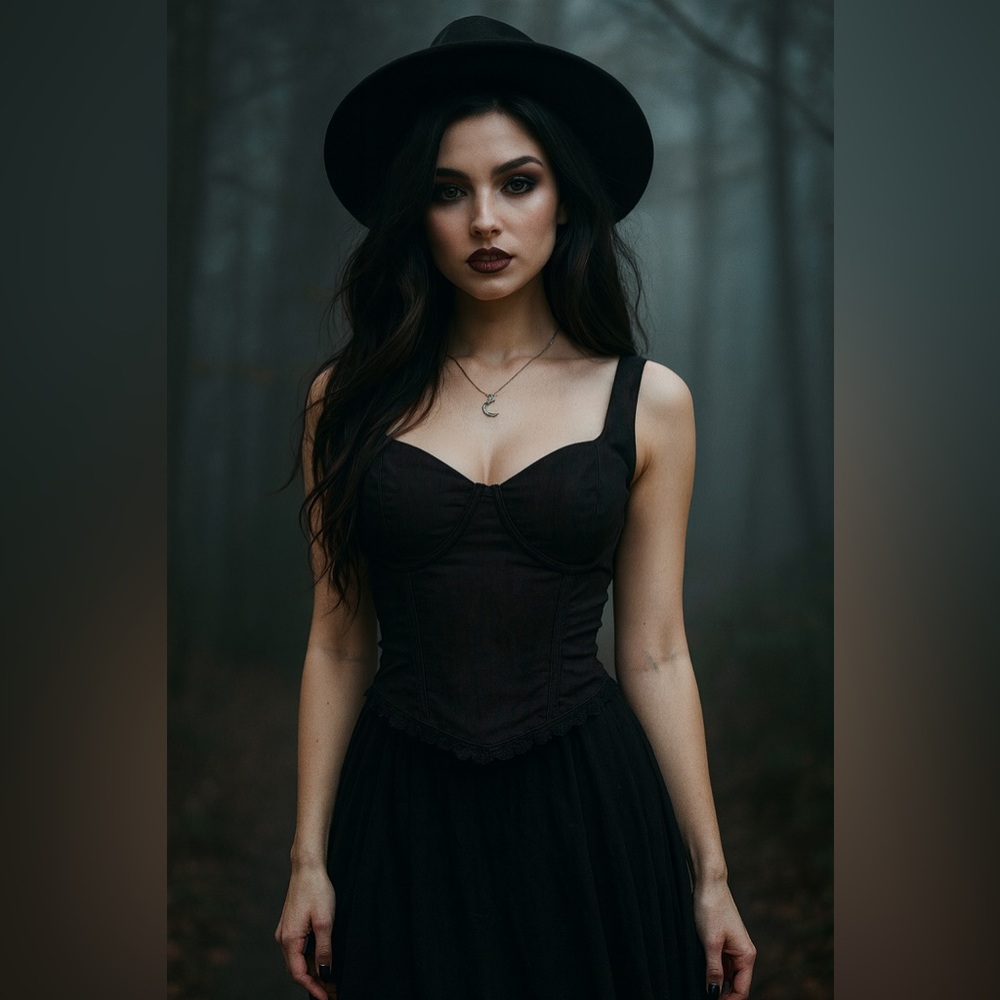 No Boundaries Black Corset-Style Tank Top with Lace Trim - Picture 2 of 11